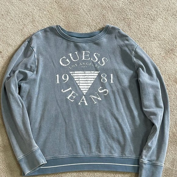 Guess Jeans 1981 Casual Sweater Blue Size Large - Picture 3 of 5